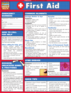 First Aid Quick Reference Guide