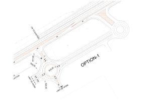 Road Design Plan: Roundabout Technical Drawing