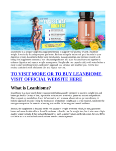 LeanBiome Weight Loss Supplement: Benefits & Ingredients