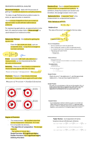 Numerical Analysis Reviewer: Errors, Methods, and Series