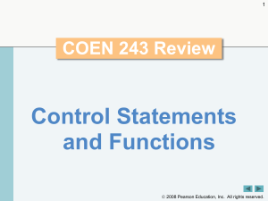 C++ Control Statements and Functions Review