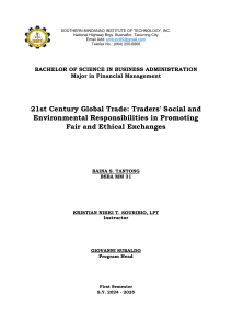 Global Trade Ethics: Traders' Responsibilities