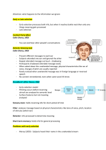 Attention Theories: Early vs Late Selection