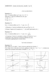 Exercices sur les limites de fonctions