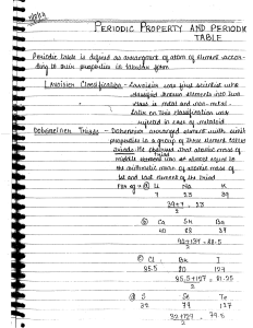 Periodic Table & Properties Notes