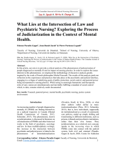 Judiciarization in Psychiatric Nursing: A Critical Analysis