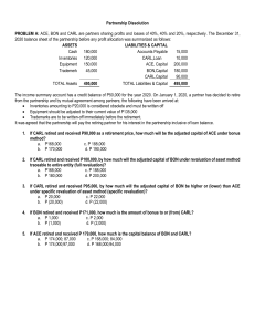 Partnership Dissolution & Liquidation Practice Problems
