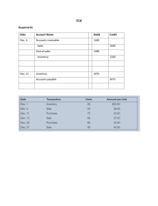 Accounting Exercise: Journal Entries & FIFO COGS