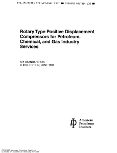 API Standard 619: Rotary Compressors for Petroleum Industry