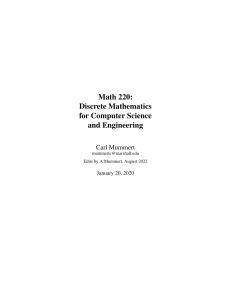 Math 220 Discrete Mathematics Course Notes