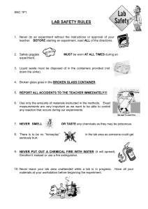 Lab Safety Rules: SNC 1P1