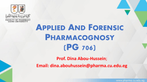 Applied & Forensic Pharmacognosy Presentation