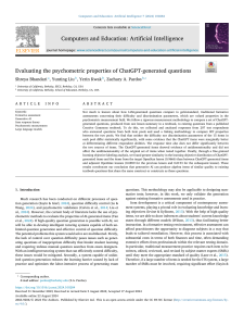 ChatGPT Question Psychometrics: AI in Education