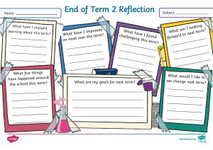 End of Term 2 Reflection Worksheet