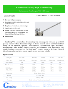 HandPump™ High Pressure Pump Brochure