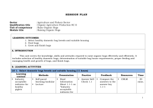 Organic Hog Raising Session Plan