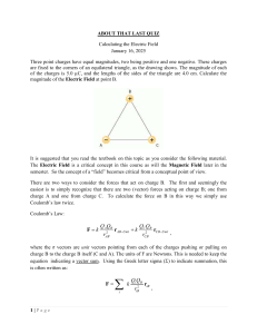 Electric Field Calculation Worksheet