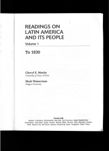 Readings on Latin America and Its People, Vol 1