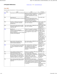 LTE RRC Timers Reference