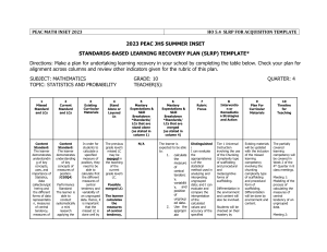 Math Learning Recovery Plan Template: Statistics & Probability