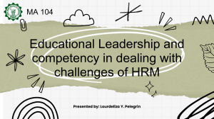 Educational Leadership & HRM Competencies