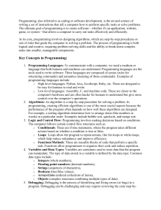 Programming Concepts Overview