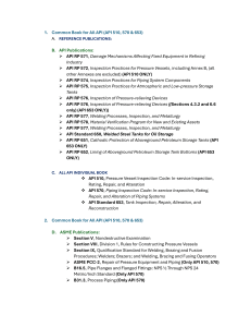 API & ASME Inspection Standards Reference Guide