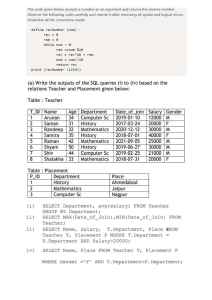 SQL Queries & Programming Exercise