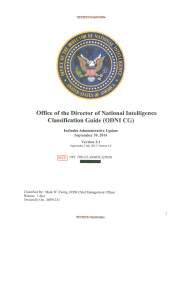 ODNI Classification Guide: Information Security & Management