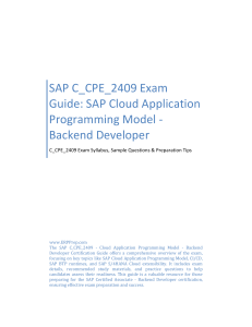 SAP C_CPE_2409 Exam Guide: Cloud Application Programming Model