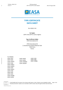 CFM LEAP-1A & 1C Engine Type Certificate Data Sheet