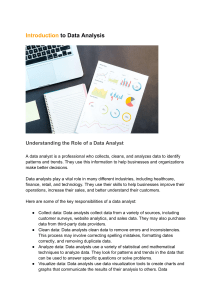 Data Analysis Introduction