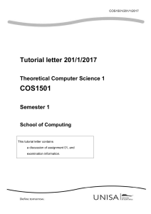 COS1501 Tutorial Letter: Assignment 01 Solutions & Exam Info