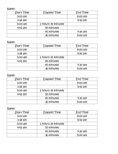 Time Calculation Worksheet