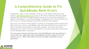 QuickBooks Bank Errors: A Comprehensive Fix Guide