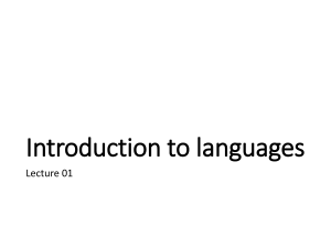 Introduction to Formal Languages