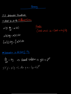 Separable Equations Lecture Notes