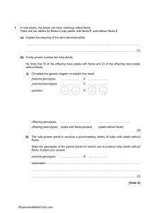 Genetics Exam Paper: Alleles, Sickle Cell, Meiosis