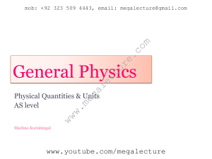 Physical Quantities & Units Presentation