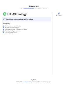 Microscope Cell Studies: Magnification & Resolution