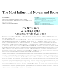 Most Influential Novels: Top 100 List & Author Info