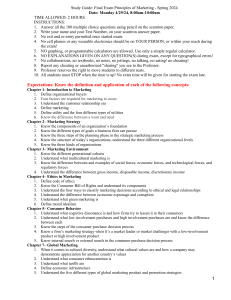 Marketing Principles Final Exam Study Guide