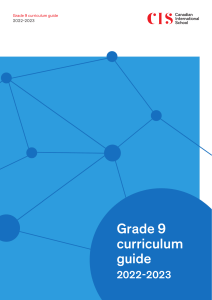 Grade 9 Curriculum Guide 2022-2023