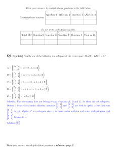 Linear Algebra Exam: Vector Spaces & Subspaces