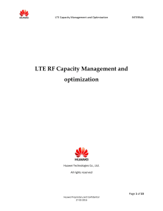 LTE RF Capacity Management & Optimization