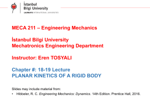 Planar Kinetics of Rigid Bodies Lecture Slides