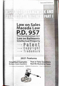 Regulatory Framework & Legal Issues in Business Textbook