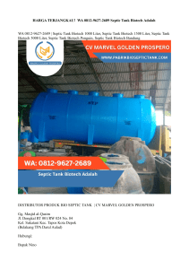 Septic Tank Biotech: Harga Terjangkau!