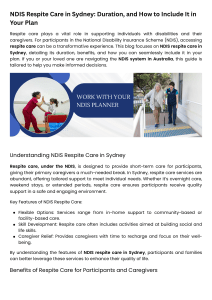 NDIS Respite Care in Sydney: Duration & How to Include It