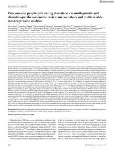 Eating Disorder Outcomes: Meta-Analysis